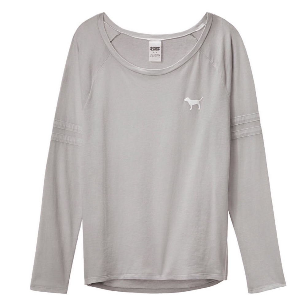 PINK Open Neck Long Sleeve Tee